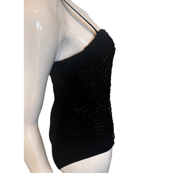 WT Vintage Ritmo DiPerla LaPerla Beaded Black Stretch Tulle Bustier/Bodysuit 34D - Picture 12 of 16